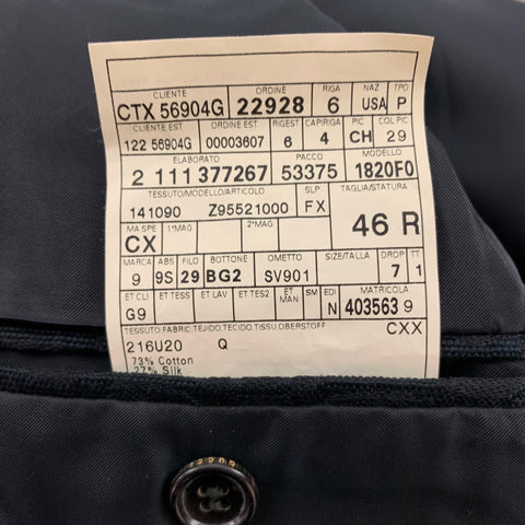 GUCCI by TOM FORD Size 36 Black Jacquard Cotton Silk Notch Lapel Sport Coat