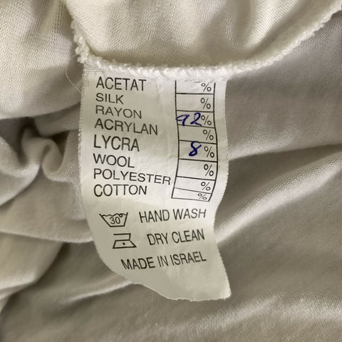 ALEMBIKA Size 8 Black White Rayon Lycra Geometric Knee Length Dress