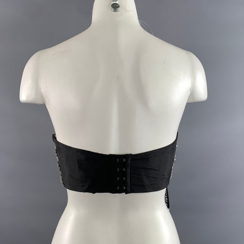 PORTIA & SCARLETT Size 2 Black Polyester Blend Beaded Strapless Dress Top