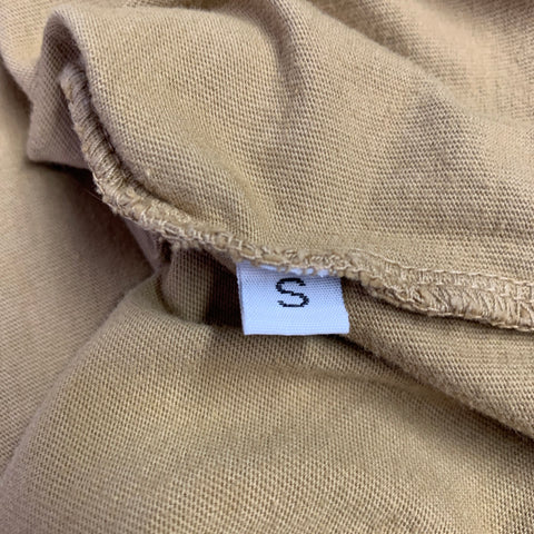 NICK FOUQUET Size S Khaki Matchstick Embroidery Cotton Short Sleeve T-shirt