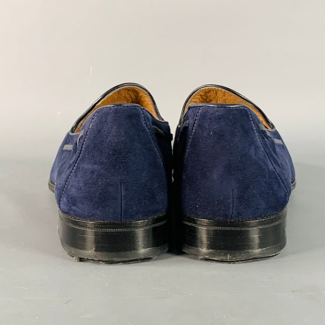 GRAVATI Size 11 Navy Suede Leather Tassels Loafers