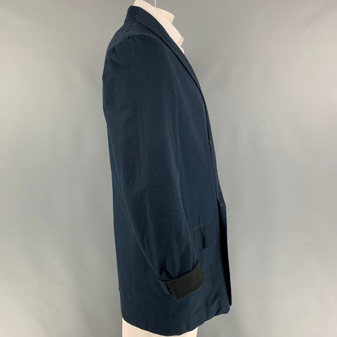 EDWINA HORL Taille L Manteau de sport à double boutonnage en coton marine