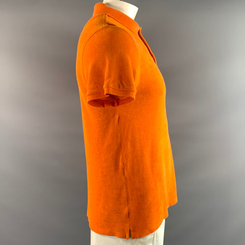 VILEBREQUIN Size L Orange Embroidery Cotton Polyamide Pointed Collar Polo