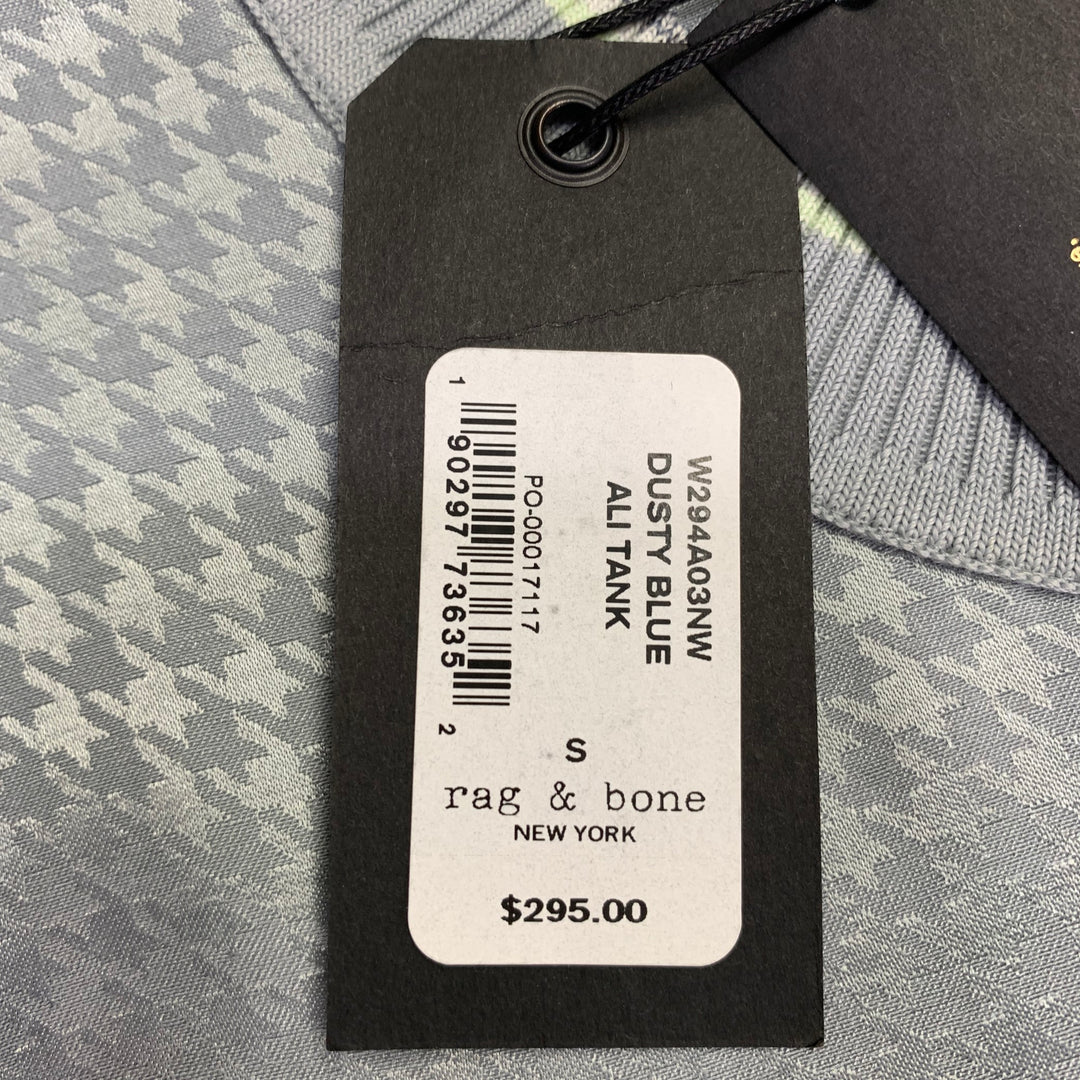 RAG & BONE Size S Ali Tank Grey Acetate Blend Houndstooth Sleeveless Casual Top