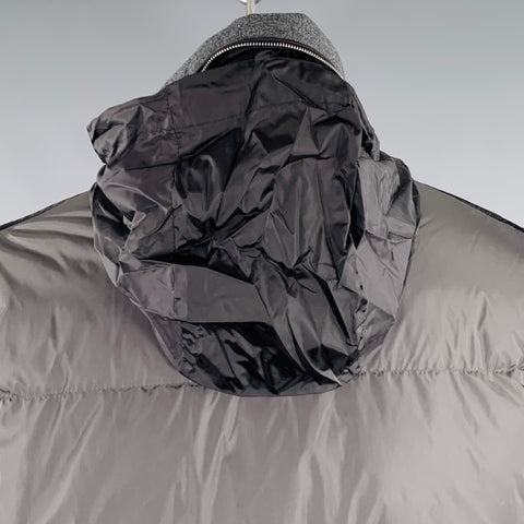 MONCLER Size XXXL Grey Quilted Wool Zip Up Jacket