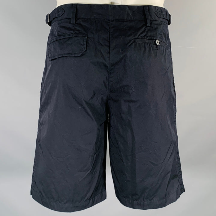 LANVIN Size 34 Navy Cotton Button Fly Shorts