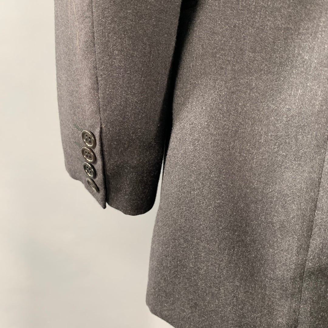 VALENTINO Size 43 Regular Grey Charcoal Virgin Wool Notch Lapel Suit