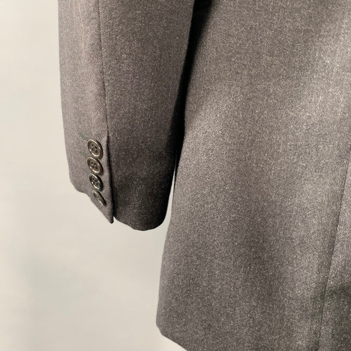 VALENTINO Size 43 Regular Grey Charcoal Virgin Wool Notch Lapel Suit