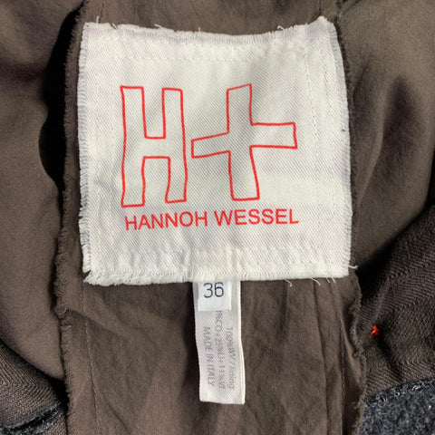 H+ HANNOH WESSEL Size XS Grey Charcoal Virgin Wool Button Up Coat