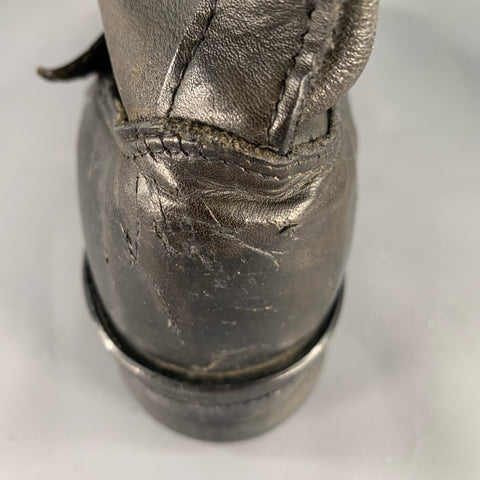 CHIPPEWA Size 9.5 Black Leather Knee High Motorcycle Boots
