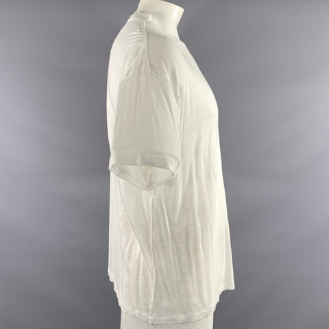 IRO Size L Cream See Through Linen Oversized T shirt
