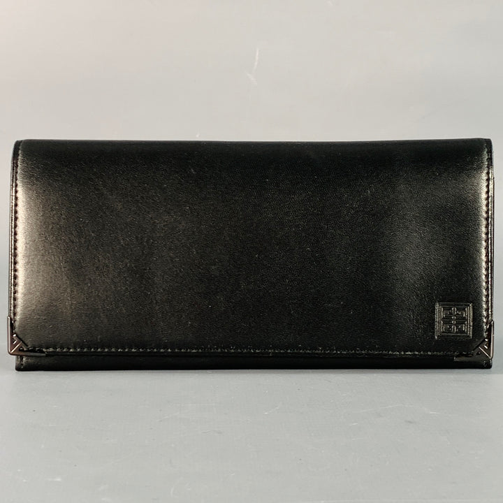 GIVENCHY Black Leather Checkbook Wallet