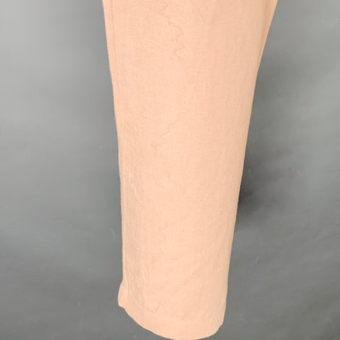 ORLEBAR BROWN Size 32 Griffon Pastel Pink Linen Side Tabs Tapered Casual Pants