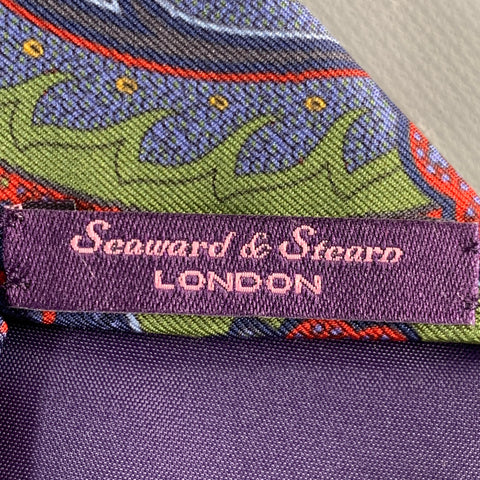 O'CONNELL'S Green Navy Paisley Silk Tie