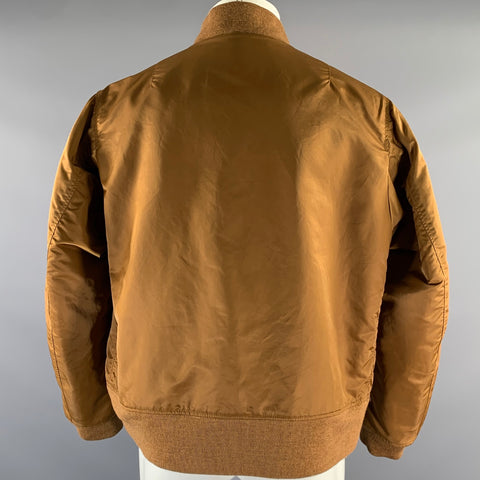 ENGINEERED GARMENTS Size L Brown Nylon Bomber Jacket