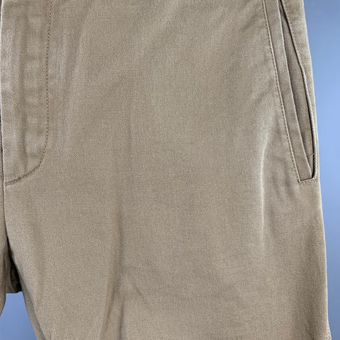 LANVIN Size 32 Tan Twill Cotton Tapered Ankle Zips Casual Pants