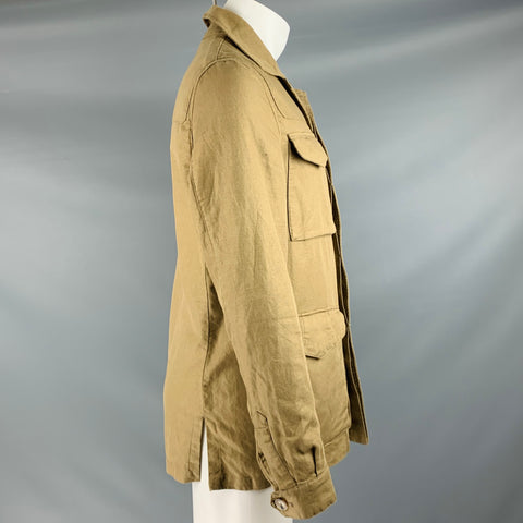 MASSIMO DUTTI Size M Tan Linen Blend Worker Jacket