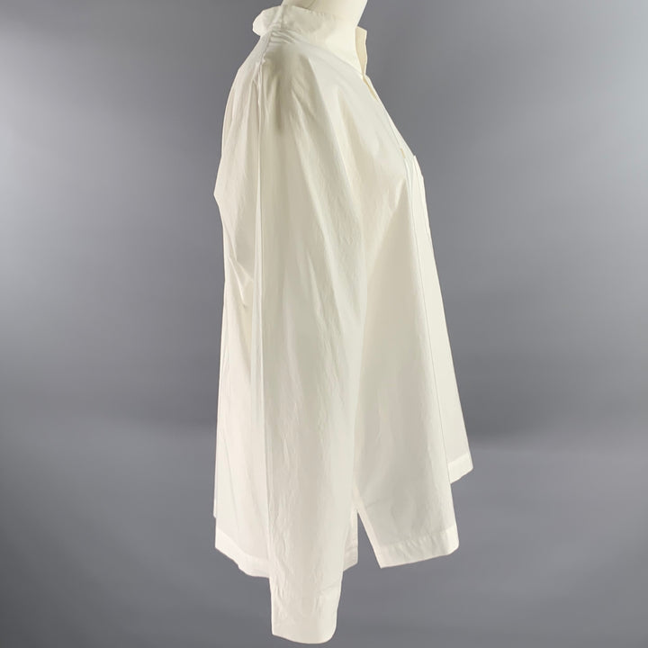 ISSEY MIYAKE Size L White Cotton Nehru Collar Shirt