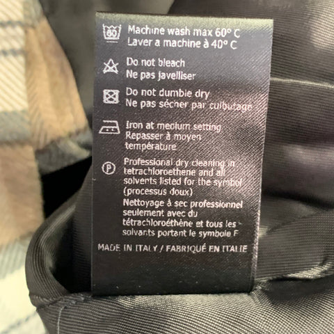 SAKS FIFTH AVENUE Chemise Veste en Coton Carreaux Marron Gris Crème Taille L