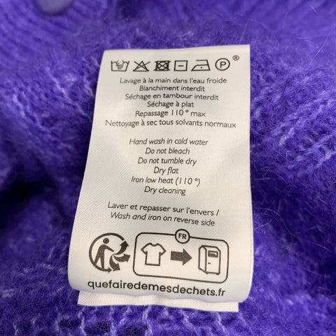 LA MAILLE SEZANE Size XS Purple Mohair Blend Textured Cardigan
