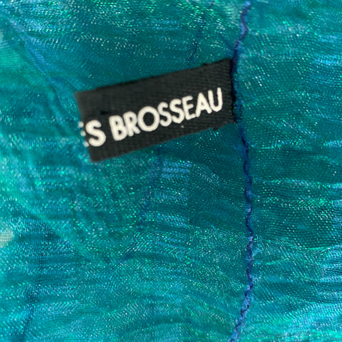 JEAN CHARLES BROSSEAU Green Blue Metallic Scarves & Shawls