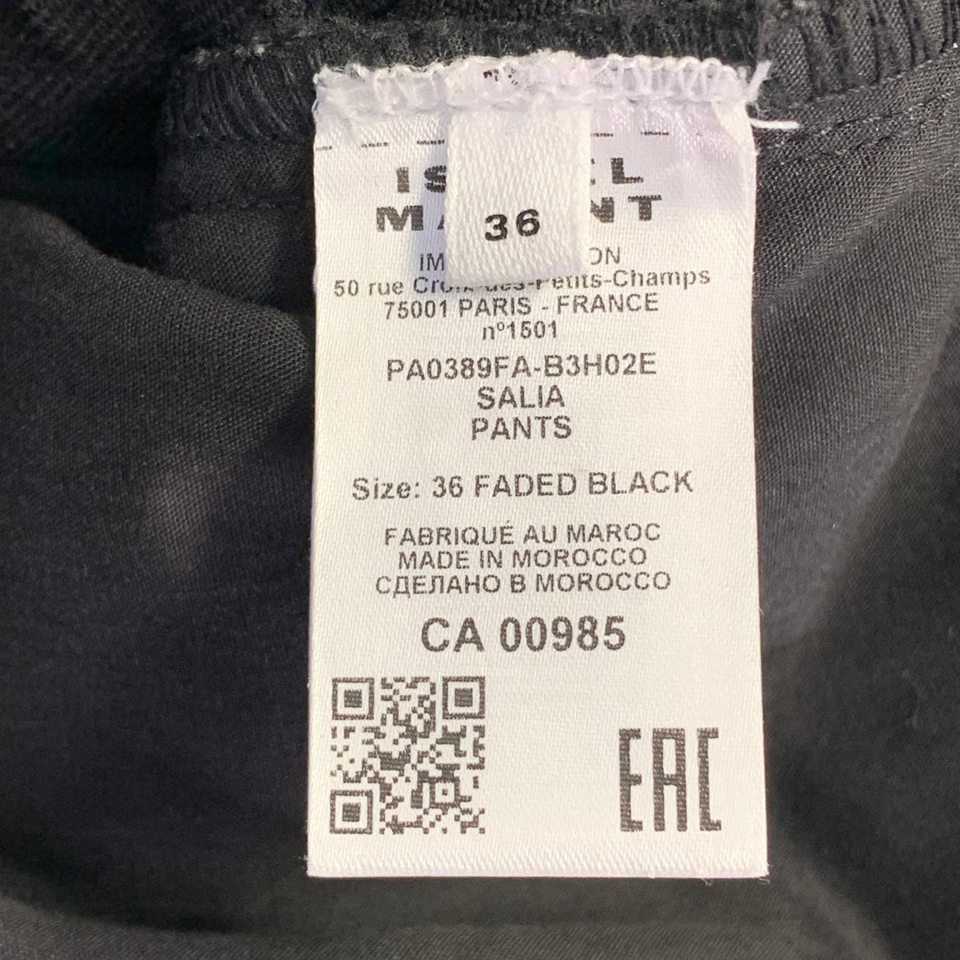 ISABEL MARANT Size 6 Black Cotton Twill Zippers Tapered Zip Fly Jeans