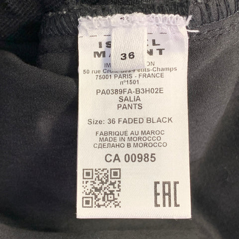 ISABEL MARANT Taille 6 Noir Coton Sergé Fermetures éclair Jean fuselé à braguette zippée