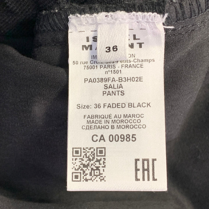 ISABEL MARANT Size 6 Black Cotton Twill Zippers Tapered Zip Fly Jeans