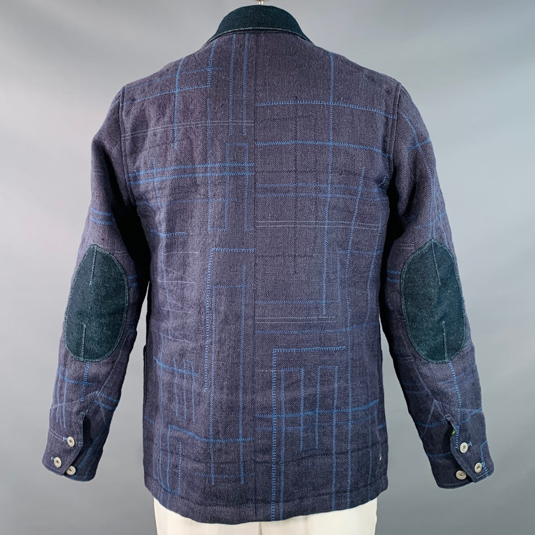 JUNYA WATANABE Size XL Navy Blue Embroidery Jute Worker Jacket