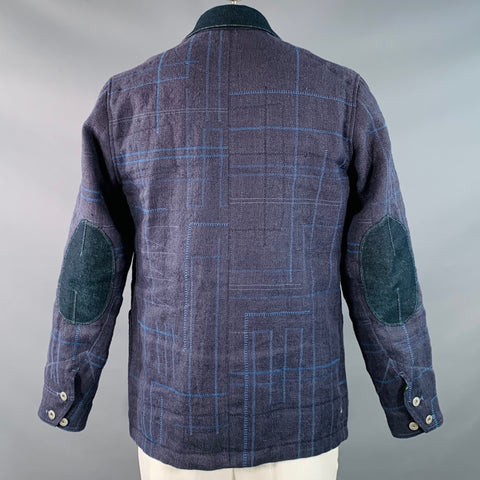 JUNYA WATANABE Size XL Navy Blue Embroidery Jute Worker Jacket