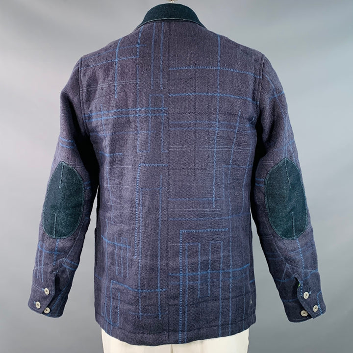 JUNYA WATANABE Size XL Navy Blue Embroidery Jute Worker Jacket