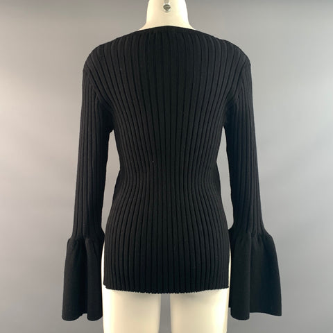 FARROW Size M Black Polyester Blend Bell Sleeves Pullover Womens