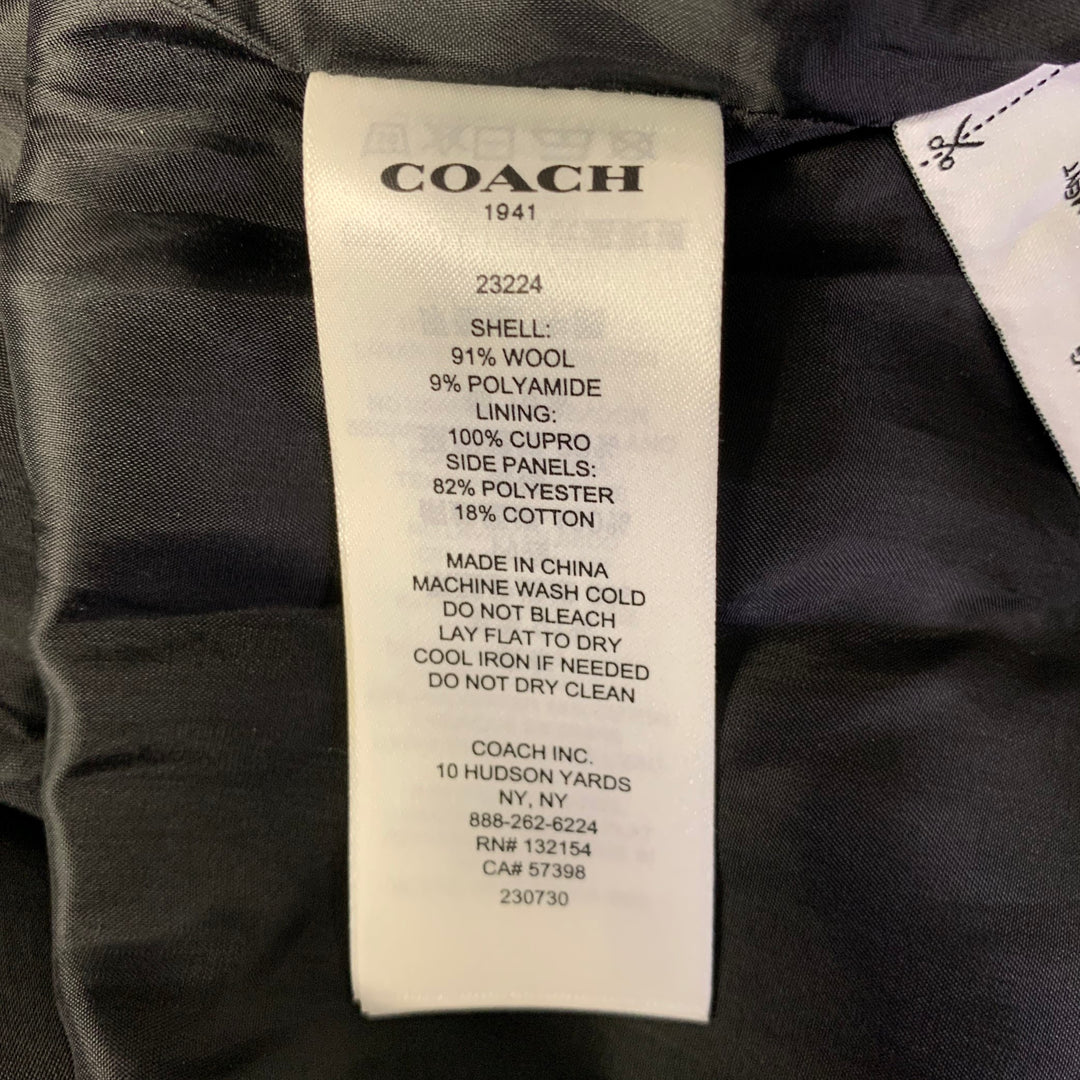 COACH Size 8 Tan Orange Wool Horse Print A-Line Skirt