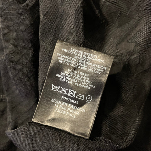 MUGLER Size S Black Stars Viscose Polyamide Creeper T shirt