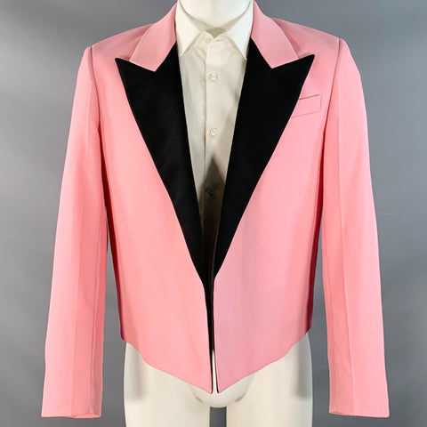 AMI by ALEXANDRE MATTIUSSI Size 34 Rose Black Wool Peak Lapel Sport Coat