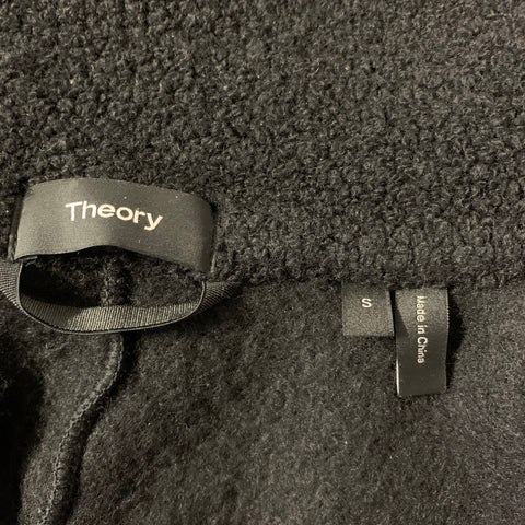 THEORY Size S Black Fleece Wool Blend Double Zipper Jacket