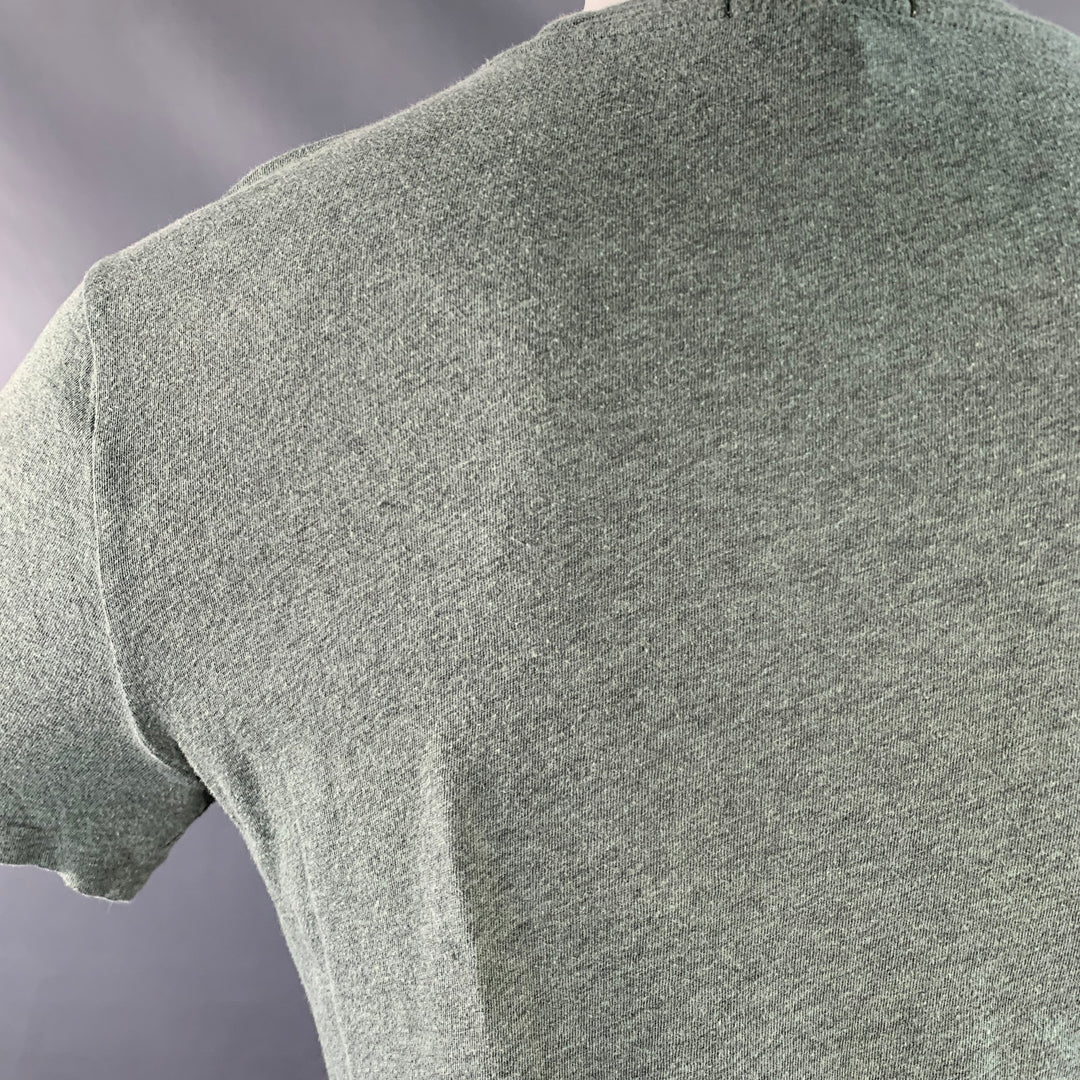 BURBERRY BRIT Size S Blue Green Checkered Cotton Crew Neck T-shirt