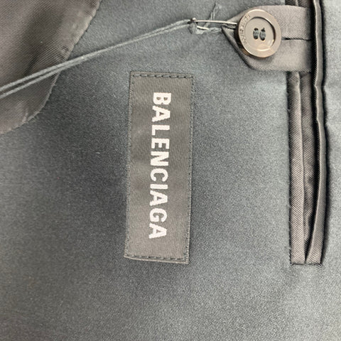 BALENCIAGA Fall-Winter 2019 Size 38 Black Polyamide Suspended Shoulders Sport Coat