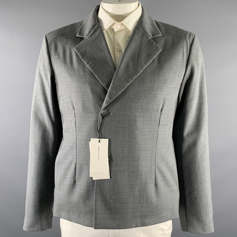 JOHN ELLIOTT Size 42 Grey Wool Double Breasted Cropped Blazer