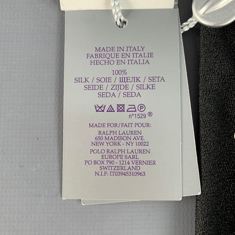 Cravate en soie Ralph Lauren noire et blanche à cercles