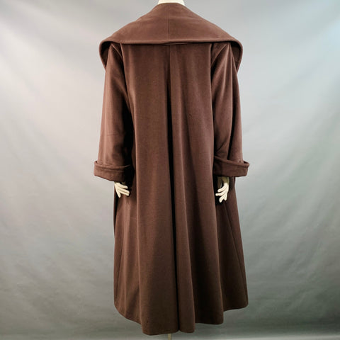 ESCADA Vintage Size L Brown Cashmere Open Front Coat