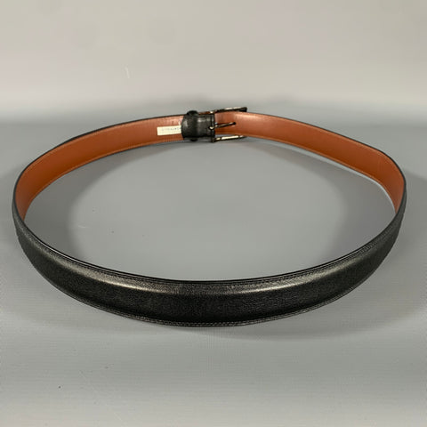 PERRY ELLIS Size 44 Black Brown 1P32030 Full Grain Leather Bonded Leather Belt