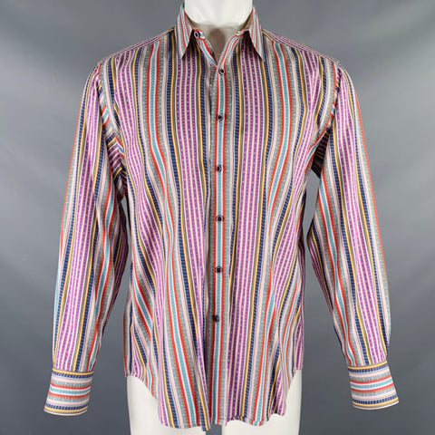 ROBERT GRAHAM Size M Multi Color Stripe Cotton Button Up Long Sleeve Shirt