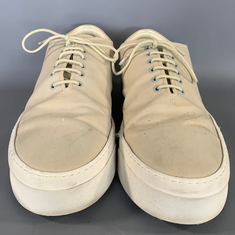THE ROW Size 9 Cream White Cotton Sneakers