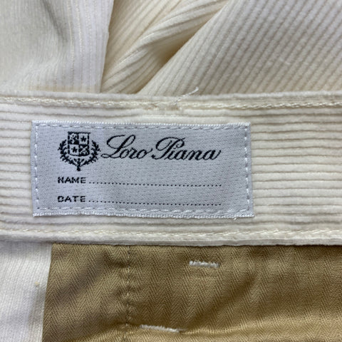 LORO PIANA Size 36 Beige Corduroy Cotton Cashmere Jean Cut Casual Pants