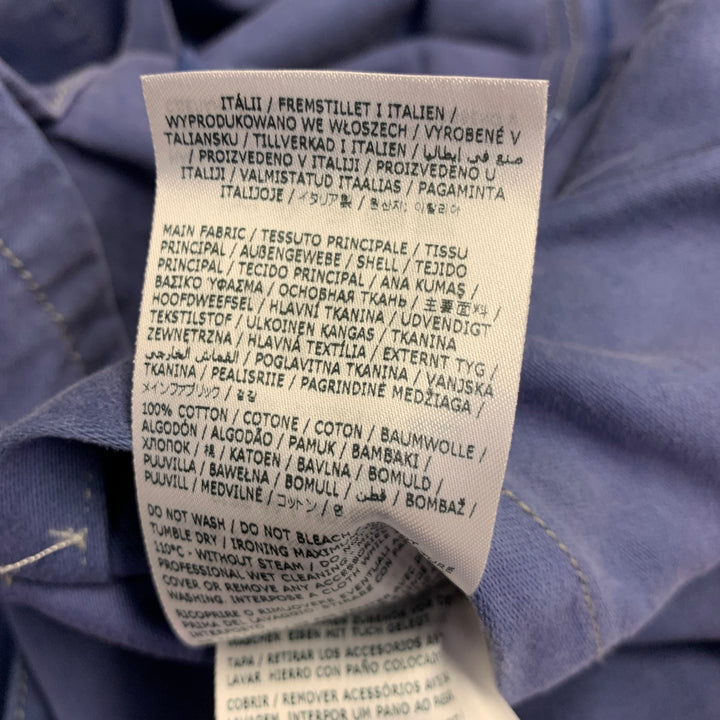 MAISON MARGIELA Size 34 Blue Wash Cotton Wrap Around Belted Trench Coat