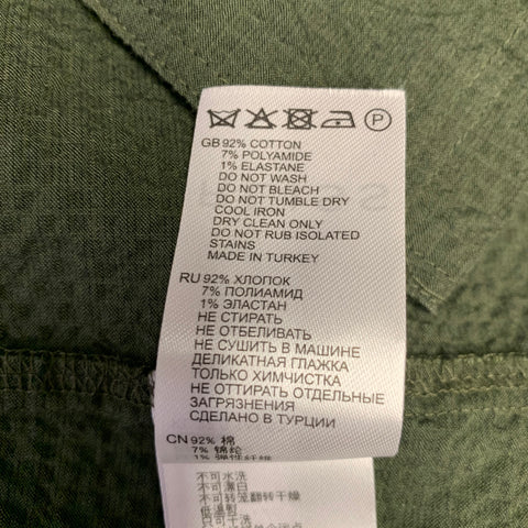REISS Size XL Green Seersucker Cotton Blend Chore Worker Jacket