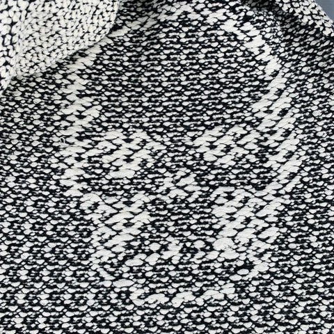 LUCIEN PELLAT-FINET Black White Knit Wool Cashmere Blend Scarf