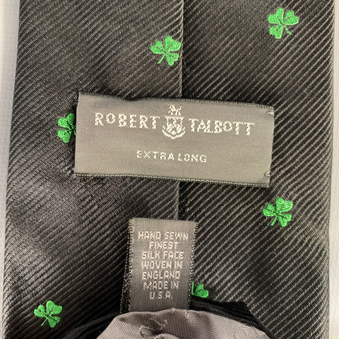ROBERT TALBOTT Green Black Floral Silk Tie