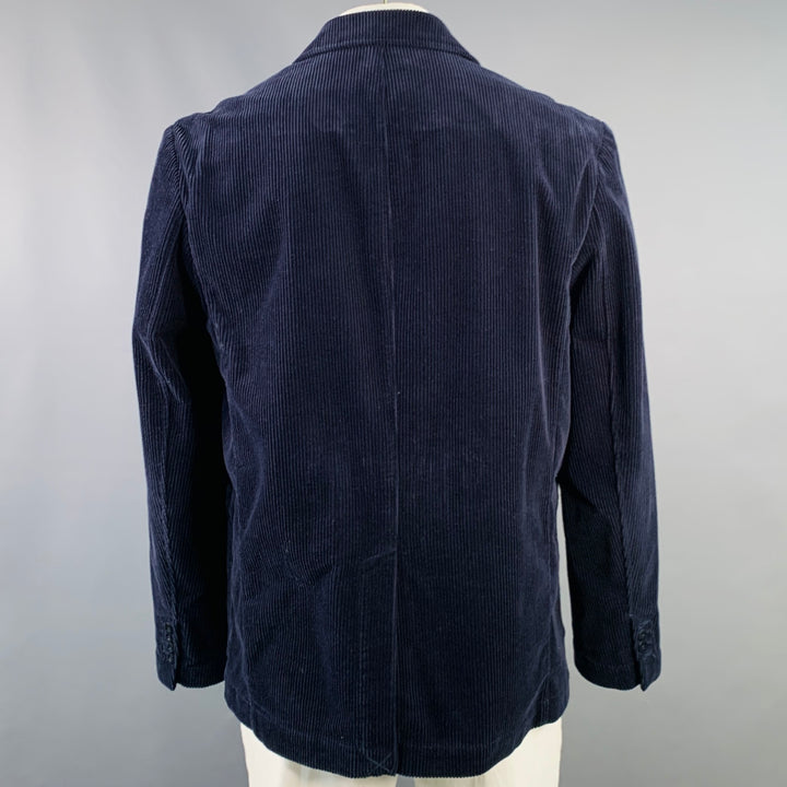 ALEX MILL Size XL Navy Corduroy Cotton Notch Lapel Sport Coat